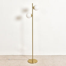 Load image into Gallery viewer, Brass Double Globe Floor Lamp
