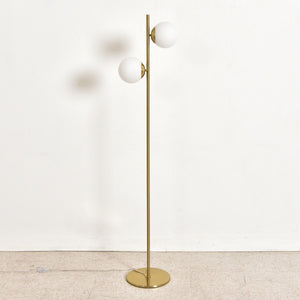 Brass Double Globe Floor Lamp