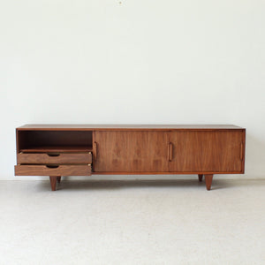 Low Profile Walnut Media Credenza