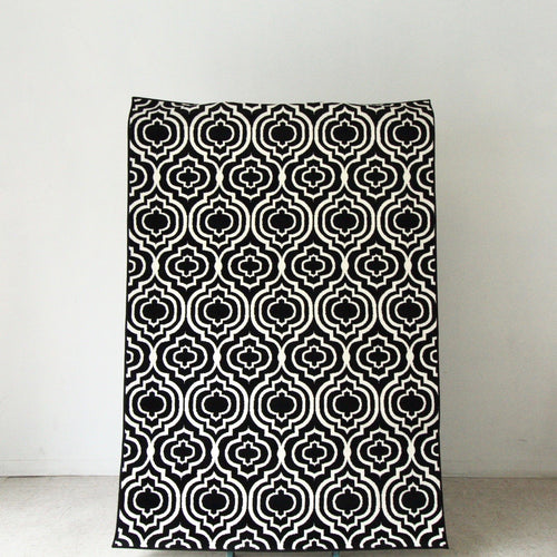 Moroccan Black and White Modern Rug