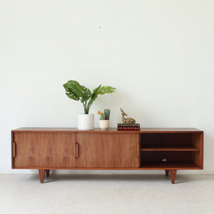 Low Profile Walnut Media Credenza