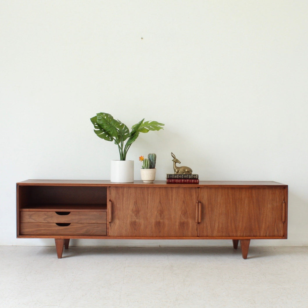 Low Profile Walnut Media Credenza