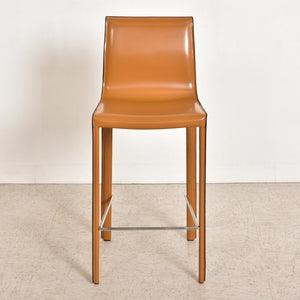 Simone Sleek Recycled Leather Bar Stool