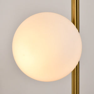 Brass Double Globe Floor Lamp