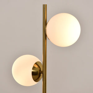 Brass Double Globe Floor Lamp