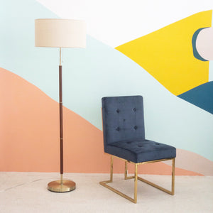 Mid Century Modern Floor Lamp with Brass Base