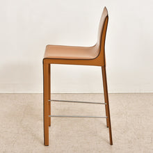 Load image into Gallery viewer, Simone Sleek Recycled Leather Bar Stool
