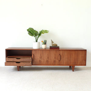 Low Profile Walnut Media Credenza