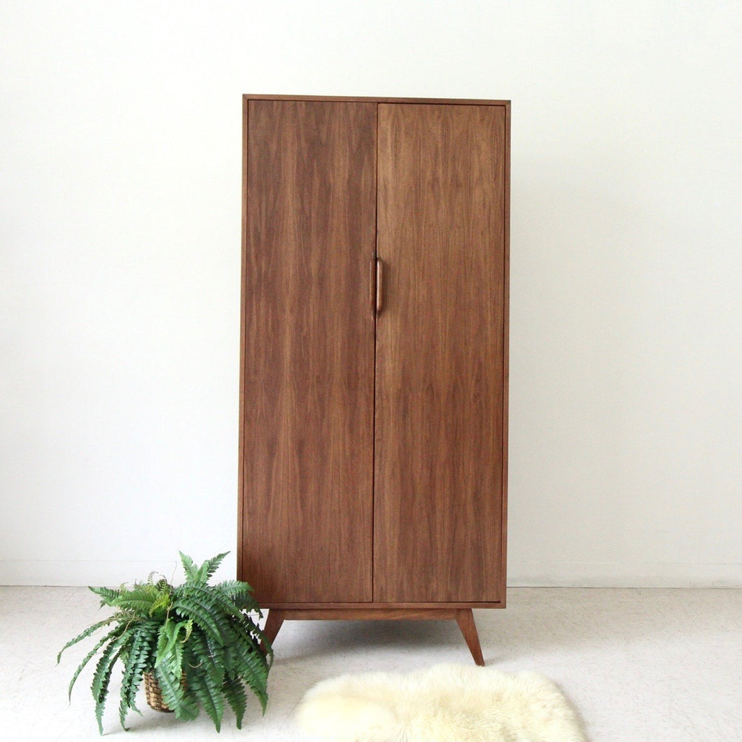 “Nadine” Walnut Handmade Wardrobe Closet