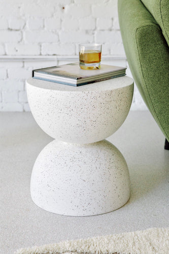 Speckled Terrazzo Fiberglass Side Table/End Table