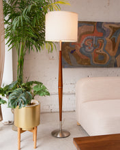 Load image into Gallery viewer, Mindy Cigar Floor Lamp with Silver Base
