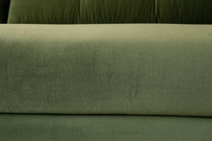 96" Desmond Walnut Framed Sofa in Olive Green