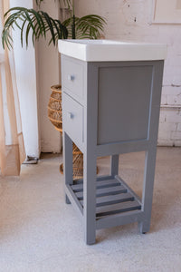 Grey Metal & Ceramic Bathroom Sink by Water Creation