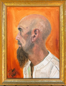 Side Profile of a Man, Painting Framed