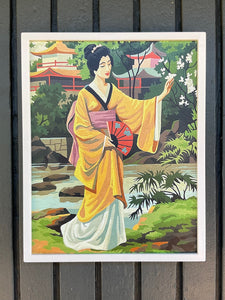 Japanese Scene Paint by Number, Painting Framed