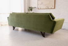 Load image into Gallery viewer, 96&quot; Desmond Walnut Framed Sofa in Olive Green
