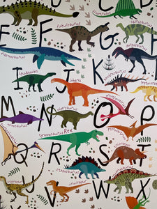 Dinosaur Alphabet, Print Framed