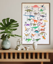 Load image into Gallery viewer, Dinosaur Alphabet, Print Framed
