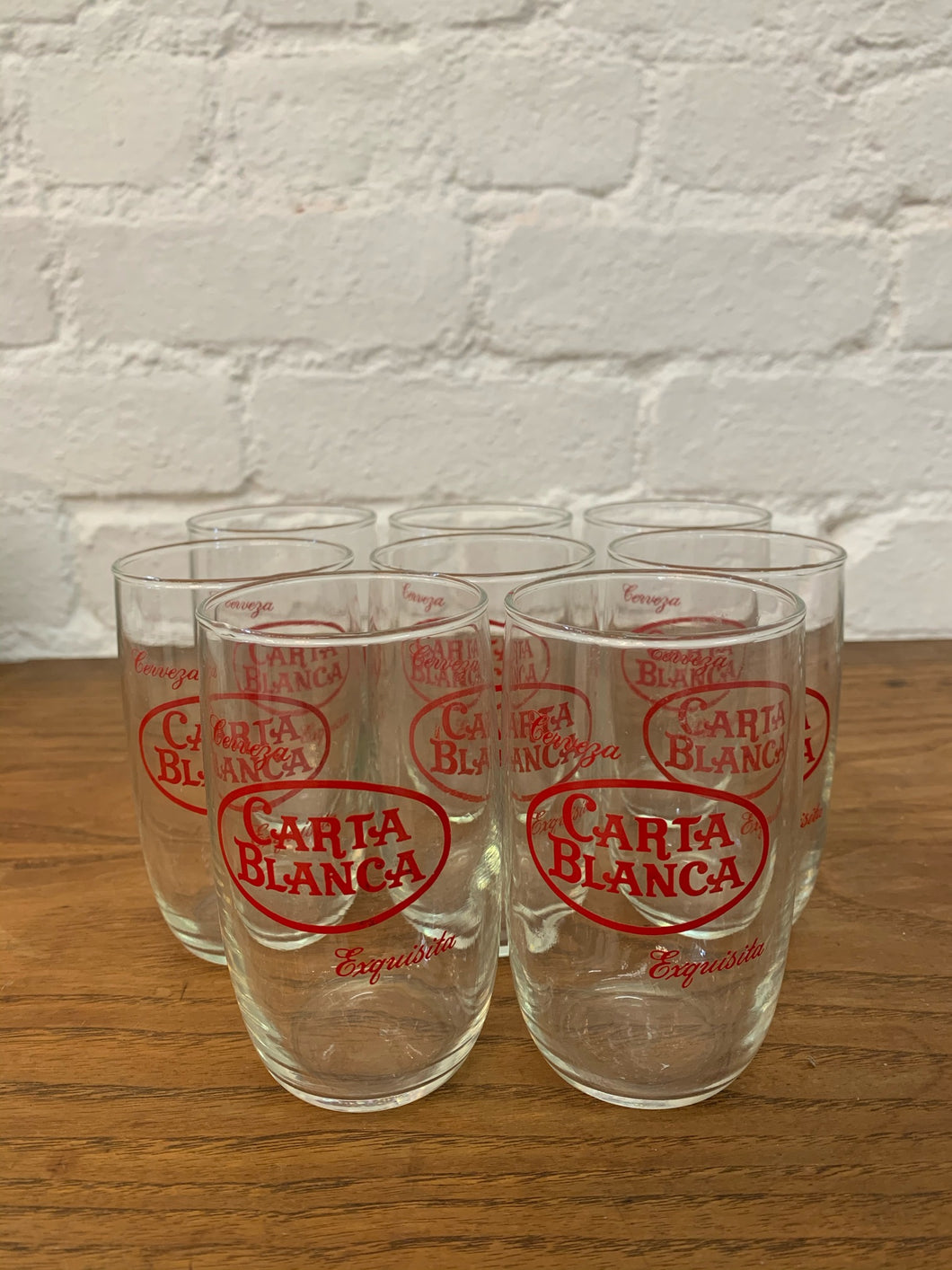 1970's Carta Blanca Glasses  - Set of 8