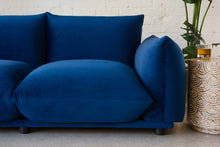 Load image into Gallery viewer, Miguel Two Seater Sofa in Deep Blue Velvet
