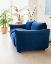 Load image into Gallery viewer, Miguel Two Seater Sofa in Deep Blue Velvet
