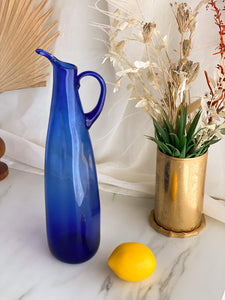 Blue Glass Vase Pitcher