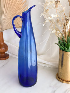 Blue Glass Vase Pitcher