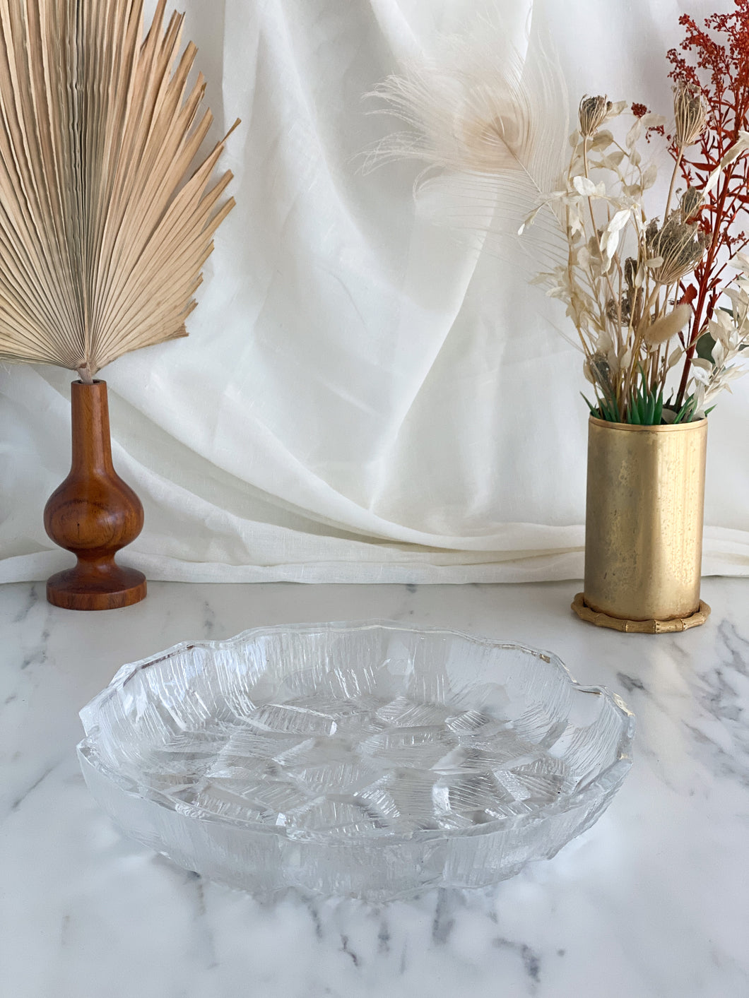 Vintage Cut Glass Serving Plate