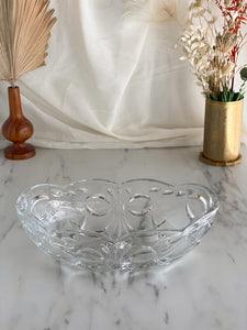 Vintage Cut Glass Oval Bowl