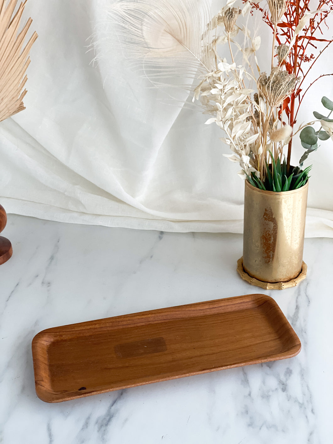 Vintage Rectangular Teak Tray