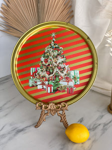 Vintage Christmas Metal Plate