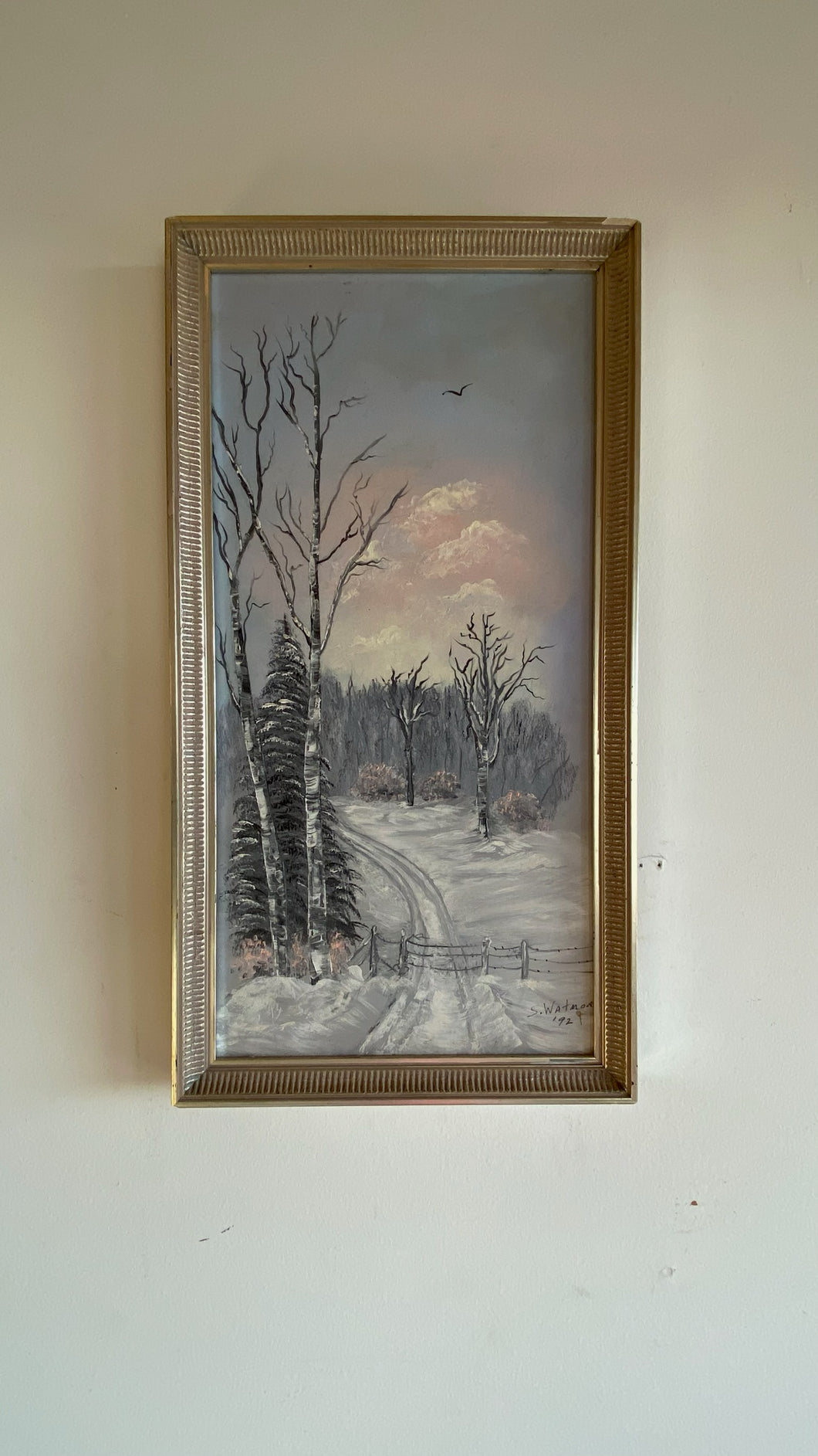 Winter Wonderland Painting, Framed