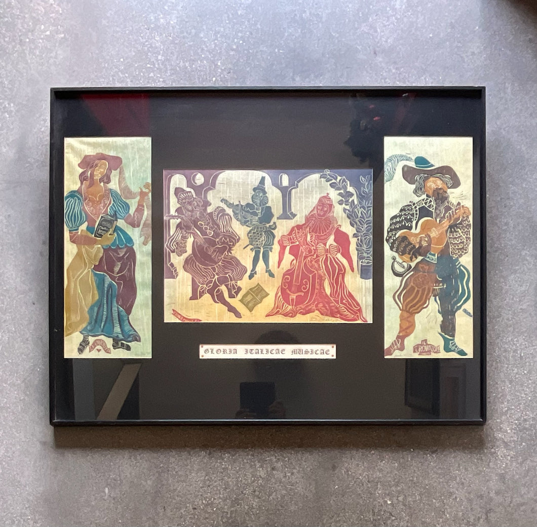 Three Panel Painting, Framed