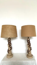 Load image into Gallery viewer, Vintage ceramic mid century tiki lamps
