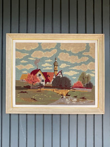 Countryside, Needlepoint Framed