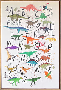 Dinosaur Alphabet, Print Framed