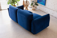 Load image into Gallery viewer, Miguel Two Seater Sofa in Deep Blue Velvet
