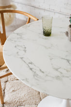 Load image into Gallery viewer, Daisy Faux Marble 36 in Dining Table, White
