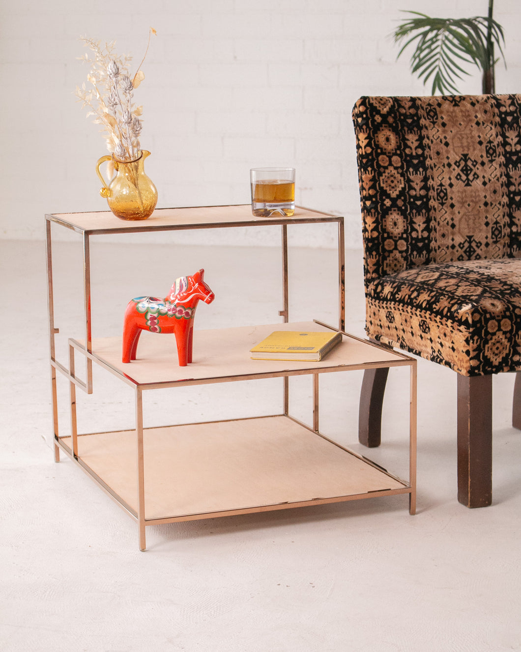 Blonde Vintage 2 tier End Table