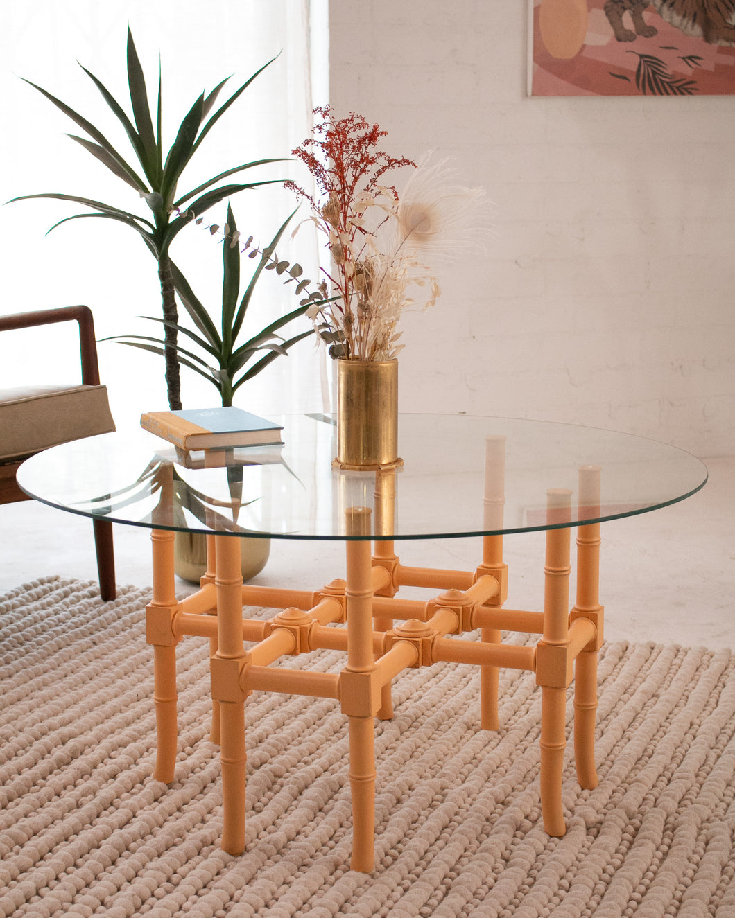 Peach Bamboo Regency Coffee Table