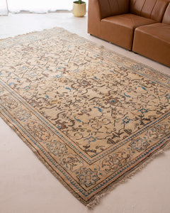 Blue Tan Persian Vintage Rug