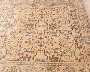 Blue Tan Persian Vintage Rug