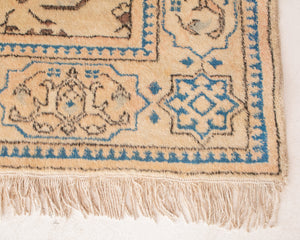 Blue Tan Persian Vintage Rug