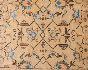 Blue Tan Persian Vintage Rug