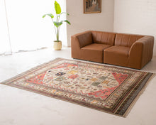 Load image into Gallery viewer, Olive Green Accents Vintage Rug
