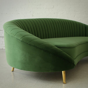 Selena Curved Sofa in Emerald Green