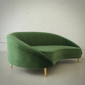 Selena Curved Sofa in Emerald Green