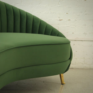 Selena Curved Sofa in Emerald Green