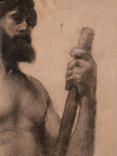 Load image into Gallery viewer, Charcoal Study of a Bearded Man By Emilio Lanz
