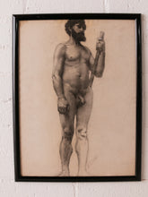 Load image into Gallery viewer, Charcoal Study of a Bearded Man By Emilio Lanz
